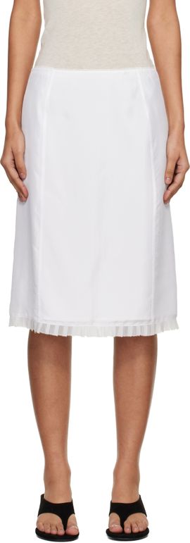Dunst Dunst White H-Line Laced Midi Skirt