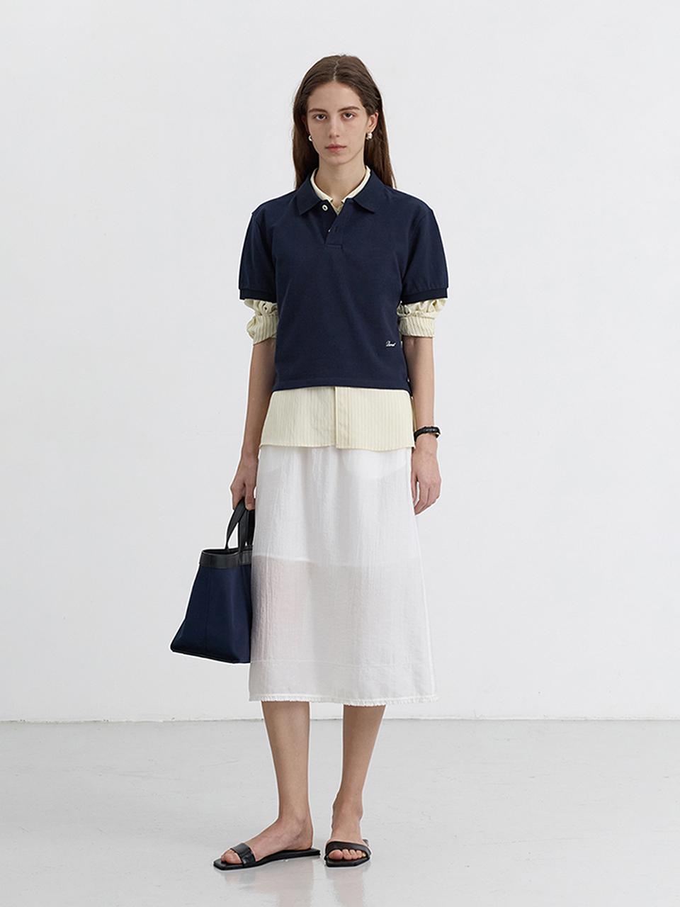 Dunst for WOMEN A-LINE LONG SKIRT [WHITE] (UDSK5B226WT)
