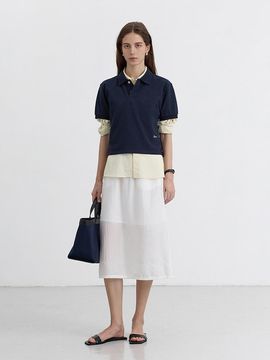 Dunst for WOMEN A-LINE LONG SKIRT [WHITE] (UDSK5B226WT)
