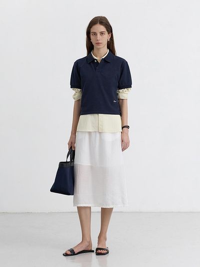 Dunst for WOMEN A-LINE LONG SKIRT [WHITE] (UDSK5B226WT)