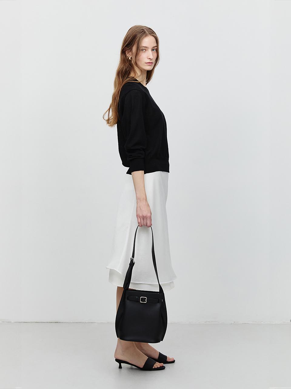 Dunst for WOMEN BUCKLE SHOULDER BAG BLACK_UDBA4F204BK