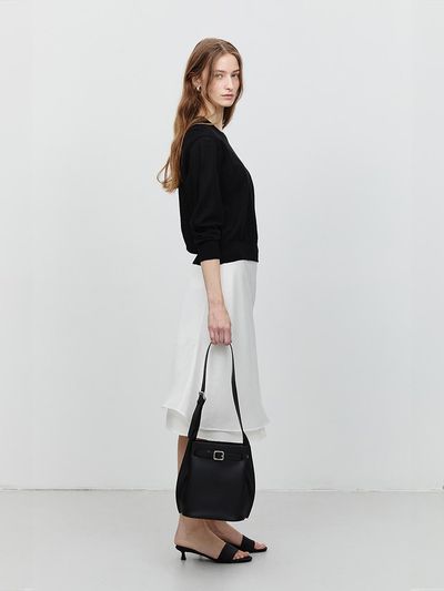 Dunst for WOMEN BUCKLE SHOULDER BAG BLACK_UDBA4F204BK