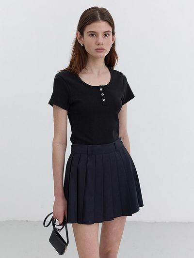 Dunst for WOMEN Classic Scoop Neck Top Black_UDTS4B222BK