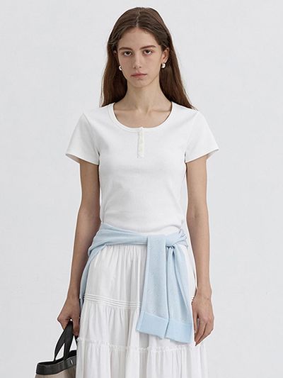 Dunst for WOMEN Classic Scoop Neck Top _UDTS4B222IV