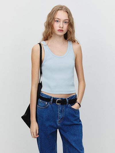 Dunst for WOMEN Cropped Sleeveless U-neck Tank [Soft Blue] (UDTS5A208B1)