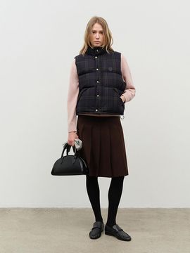 Dunst for WOMEN Flannel Pleats Midi Skirt - Brown