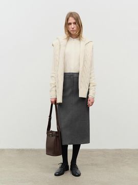 Dunst for WOMEN H-line Maxi Skirt - Melange Grey