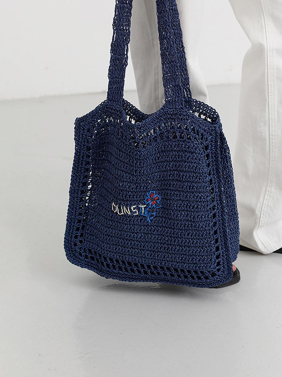 Dunst for WOMEN HAND DRAWING BLOOM SHOULDER BAG [NAVY] (UDBA5E217N2)