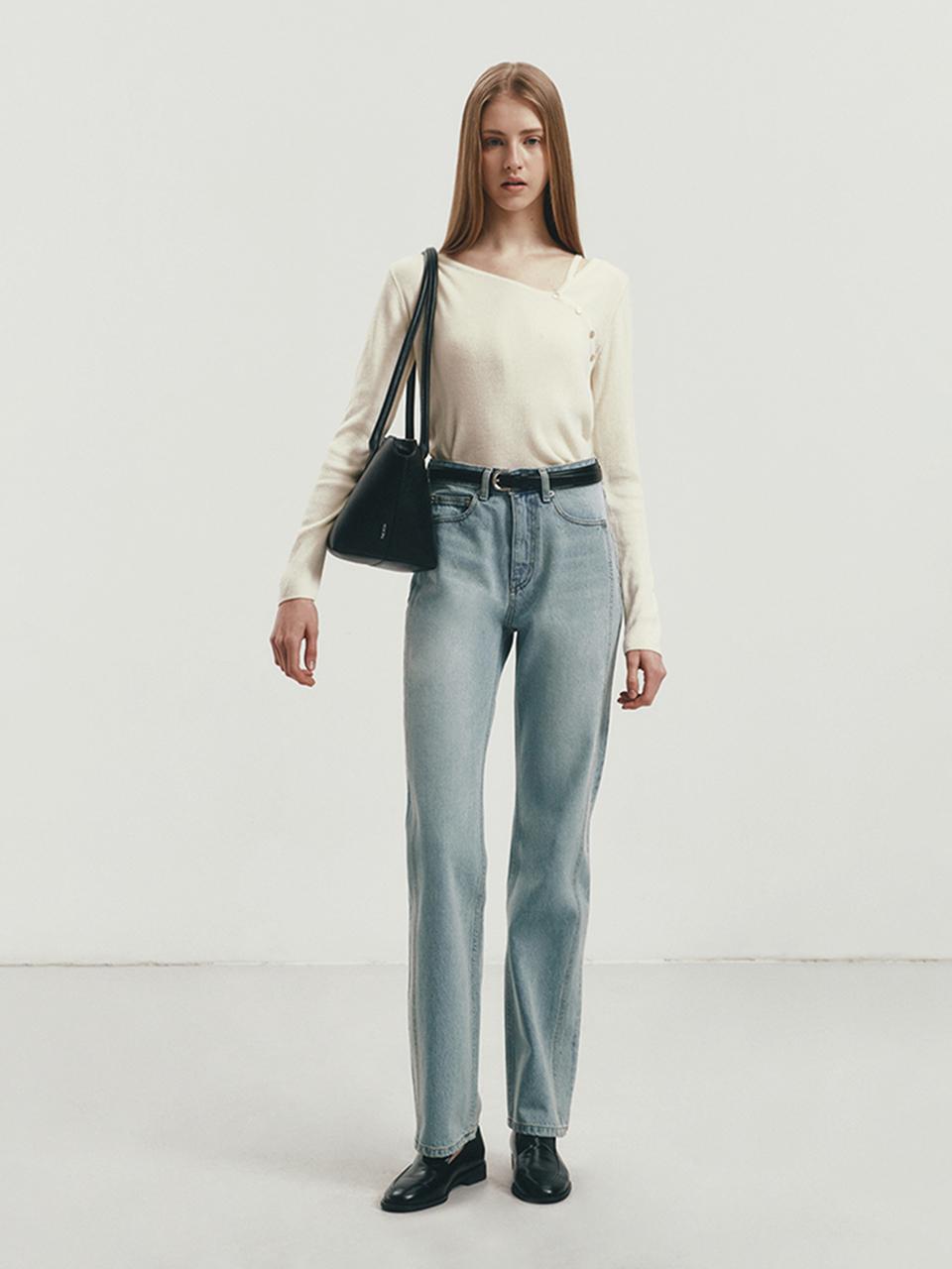 Dunst for WOMEN Linear Straight Jeans_Light Blue