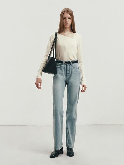Dunst for WOMEN Linear Straight Jeans_Light Blue