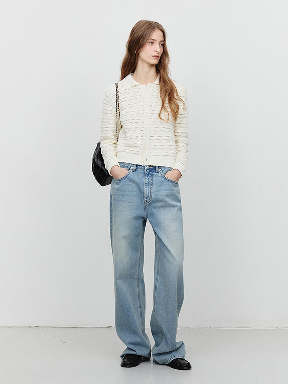 Dunst for WOMEN Relaxed Wide Cotton Jeans [Light Blue] (UDPA5A208B1)