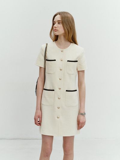 Dunst for WOMEN Saint Tropez Tweed Dress_UDDR4B231IV