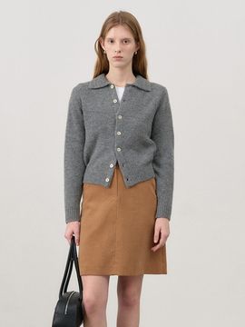 Dunst for WOMEN Semi A-line Corduroy Midi Skirt - Beige