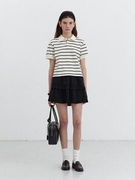 Dunst for WOMEN SHIRRING RUFFLE MINI SKIRT [BLACK] (UDSK5B230BK)