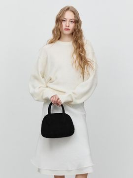 Dunst for WOMEN SUEDE BOSTON TOTE BAG BLACK_UDBA4F202BK