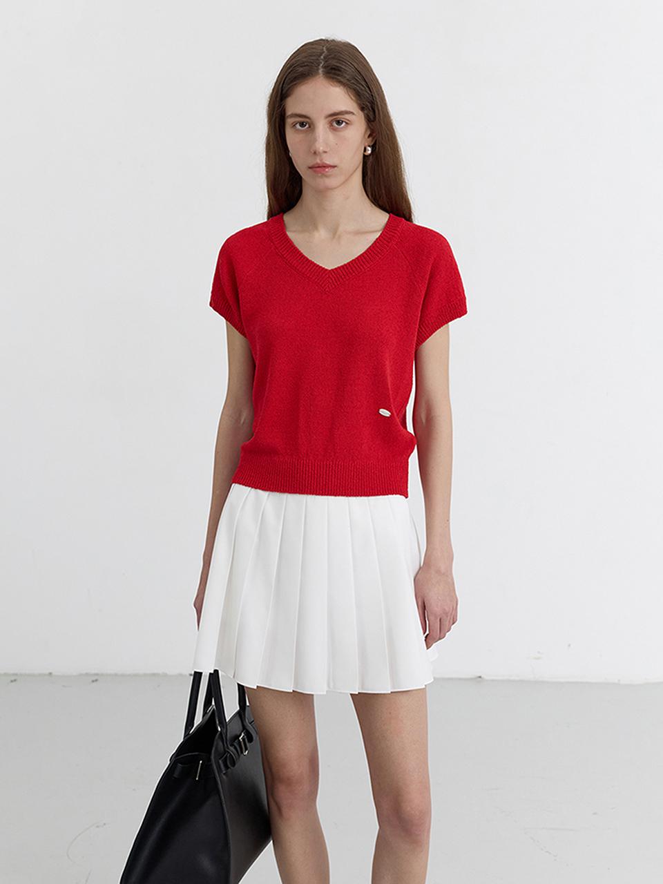 Dunst for WOMEN SUMMER LINEN V-NECK KNIT SWEATER (UDSW5B233R2) [RED]