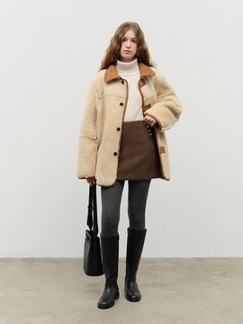 Dunst for WOMEN Wool Mini Skirt - Brown
