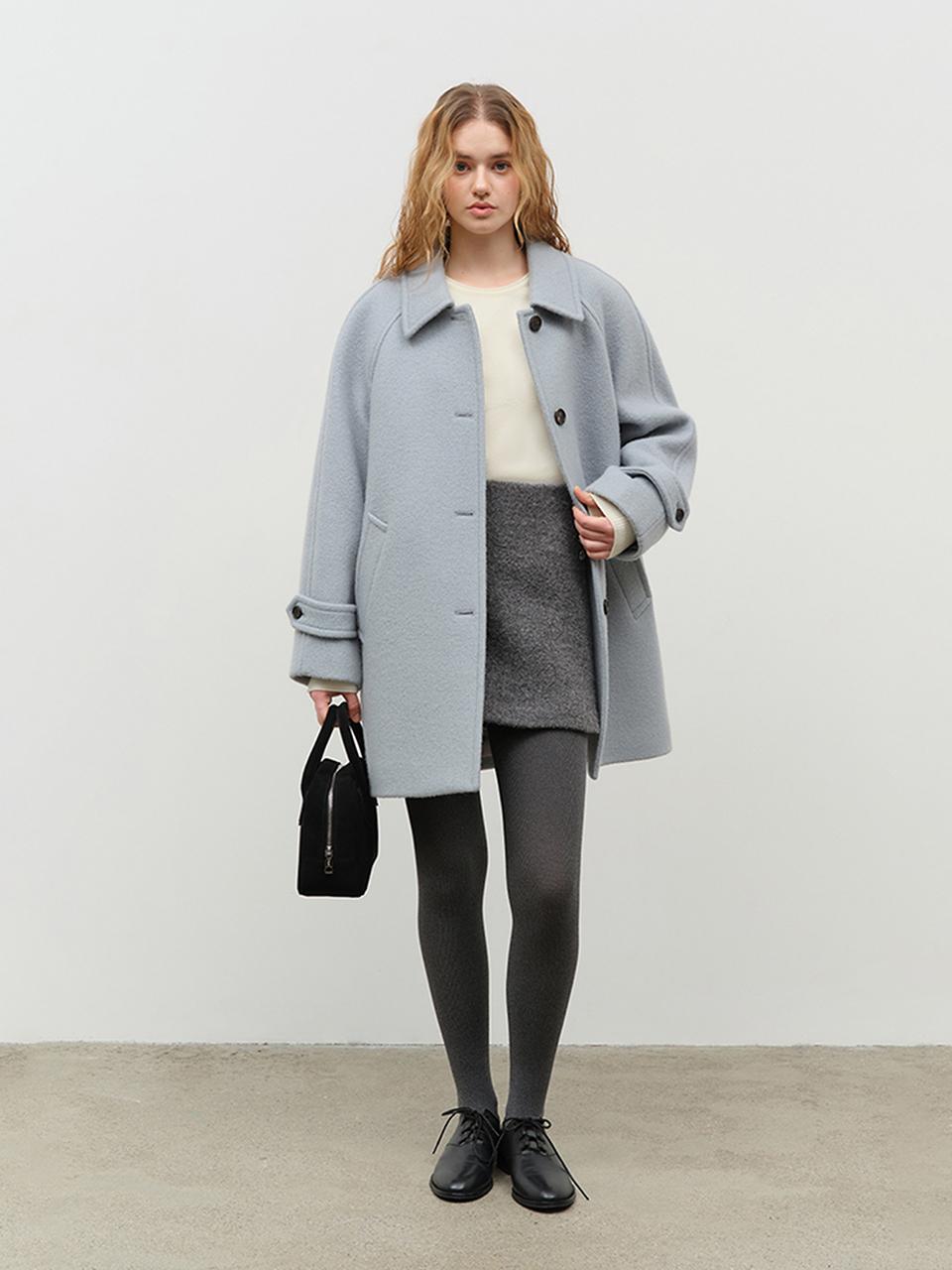 Dunst for WOMEN Wool Mini Skirt - Melange Grey