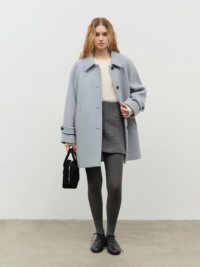 Dunst for WOMEN Wool Mini Skirt - Melange Grey