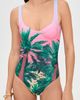 Dur Doux Dur Doux Miami Tie Back Maillot One Piece Pink/Green - 2