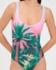 Dur Doux Dur Doux Miami Tie Back Maillot One Piece Pink/Green - 5