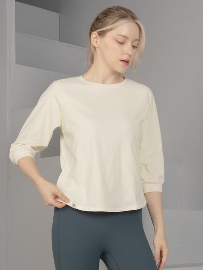 DURAN Back Sorona Round 3/4-Quarter Sleeved T-Shirt DTF4