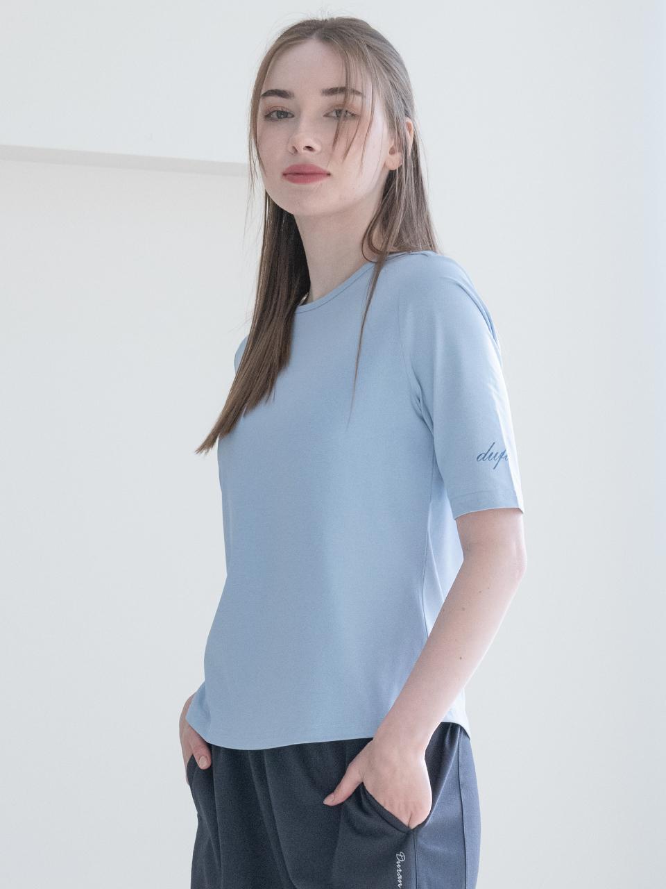 DURAN Duran Airy Sorona Boat Neck Half-Sleeved T-Shirt D