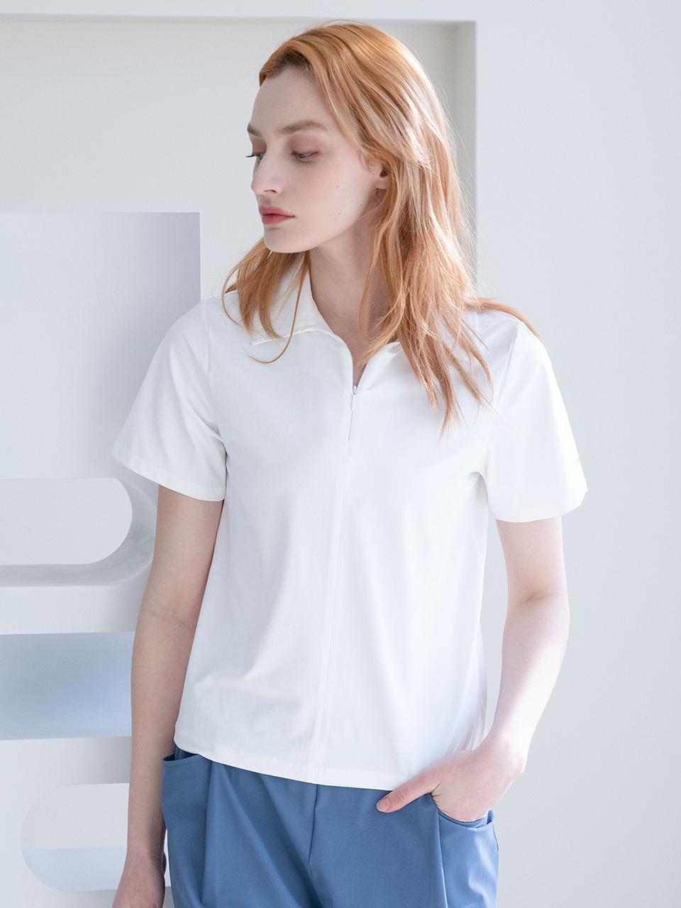 DURAN Duran Airy Sorona Collar Zip-Up T-shirt DTF4S-3062