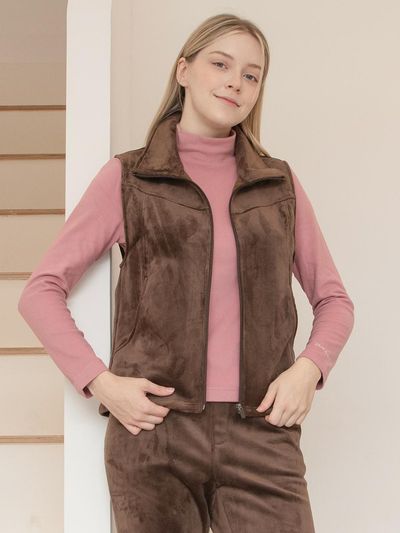 DURAN Duran Corduroy High-Neck Zip-Up Vest DTF3W-51063 c