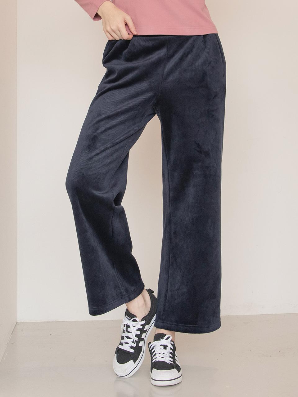 DURAN DURAN Wide Double-Tuck Corduroy Fleece-Lined Pants DBF3W-9145 3 Colors