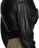 Duran Lantink Duran Lantink Black 'Over The Shoulders' Leather Bomber Jacket - 3