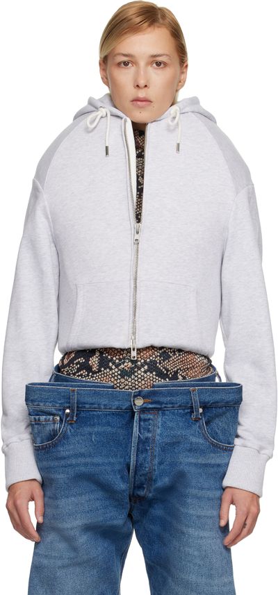 Duran Lantink Duran Lantink Gray Sculptured Zip Up Hoodie