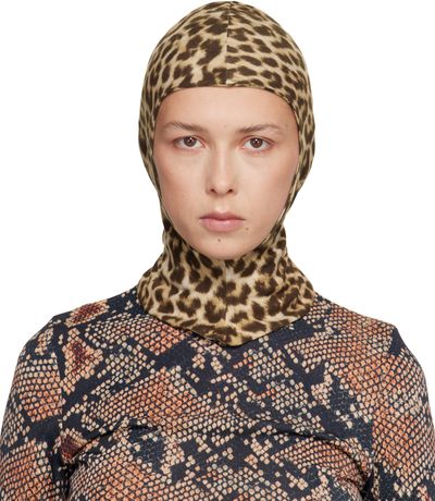 Duran Lantink Duran Lantink Tan Jersey Printed Balaclava