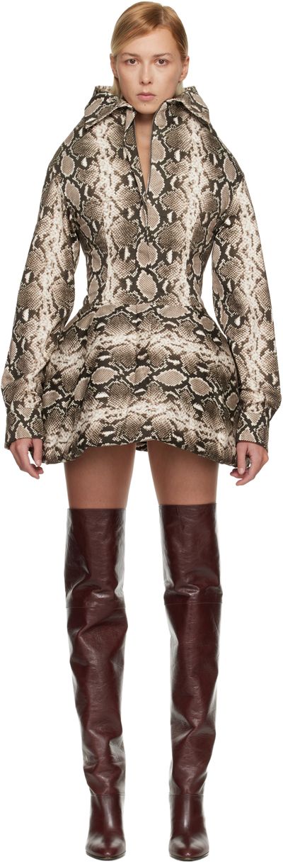 Duran Lantink Duran Lantink Taupe Chemisier Minidress