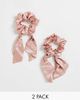 Easilocks Easilocks Satin Ribbon Short Scrunchie Double Pack in Rose-No color - 1