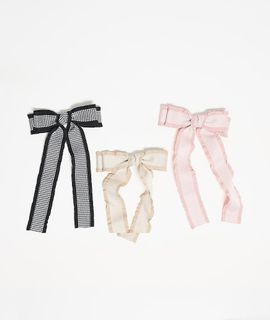 Easilocks Easilocks x ASOS Exclusive Gingham hair bows - 3 pack (pink, black and cream)-Multi