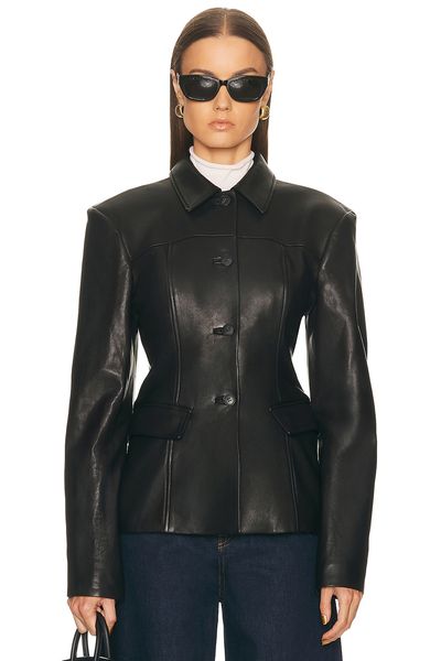 EAVES EAVES Aina Leather Cinched Jacket