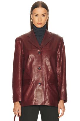 EAVES EAVES Aroa Leather Blazer Jacket