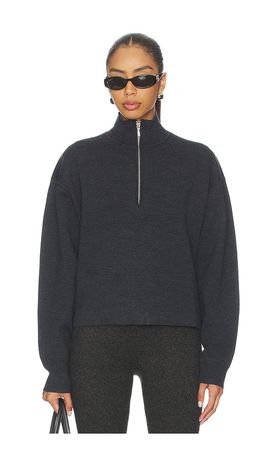 EAVES EAVES Brecken Double Faced Half Zip Sweater