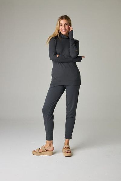 eavolu eavolu Acadia Eco-Luxe Rib Split-Sleeve Long Sleeve Top - Ultra-Luxe Flow