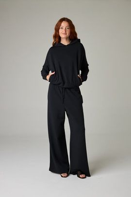 eavolu eavolu Baikal Eco-Luxe Fleece Dolman Crop Hoodie - Cloud-Soft Comfort
