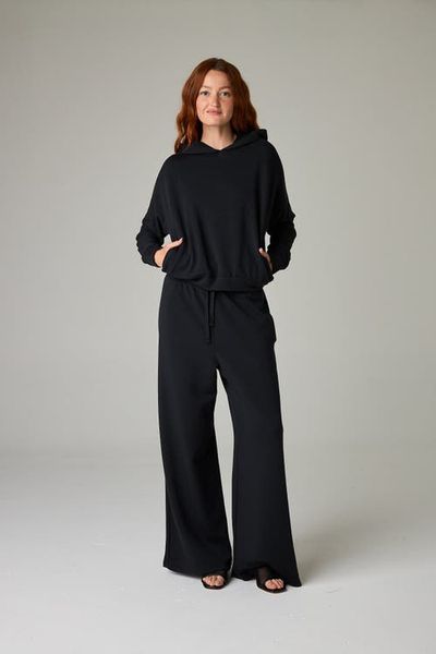 eavolu eavolu Baikal Eco-Luxe Fleece Dolman Crop Hoodie - Cloud-Soft Comfort