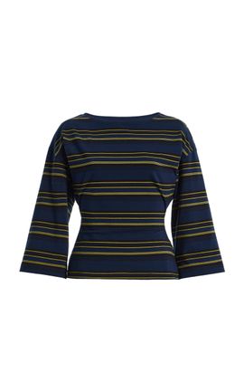 EB Denim EB Denim Douglas Striped StretchCotton Top