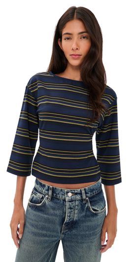 EB Denim EB Denim Douglas Top Navy Moss Stripe