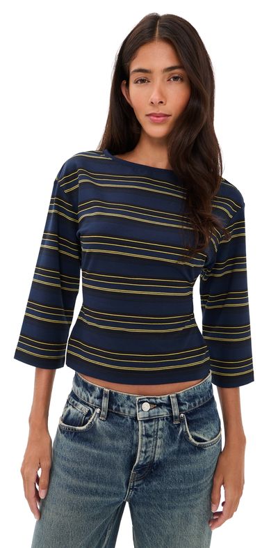 EB Denim EB Denim Douglas Top Navy Moss Stripe