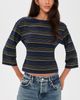 EB Denim EB Denim Douglas Top Navy Moss Stripe - 2