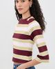 EB Denim EB Denim Kingsley Top Burgundy Soft Pink Stripe - 4