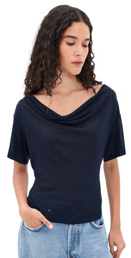 EB Denim EB Denim Madeo Cowl Neck Tee Navy