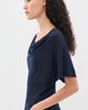 EB Denim EB Denim Madeo Cowl Neck Tee Navy - 4