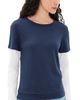 EB Denim EB Denim Rory Layered Long Sleeve Tee Navy And White Waffle - 1